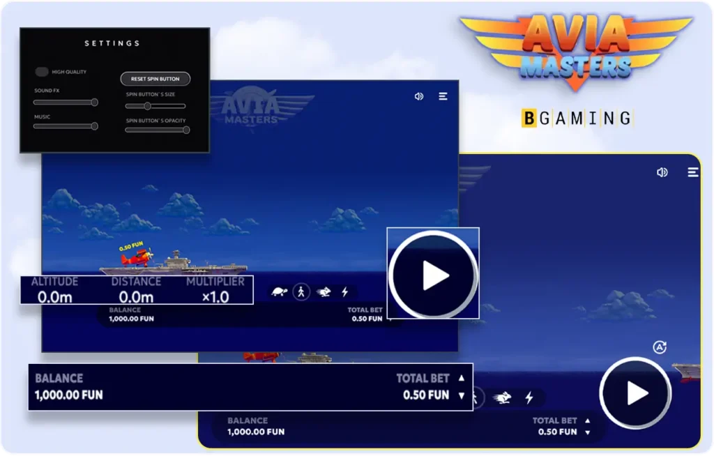 Instructions on how to start playing the AviaMasters game